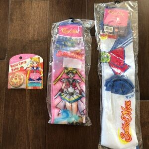 3X Japan Sailor Moon Multi Carry Lip balm long socks Bandai Anime figure Make up